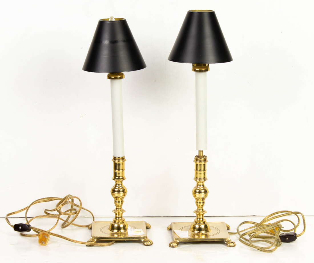 Appraisal: Pair of Classical style single light lamps h