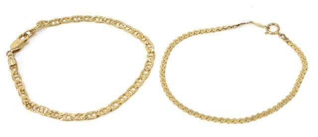 Appraisal: lot of Estate kt yellow gold bracelets including serpentine chain