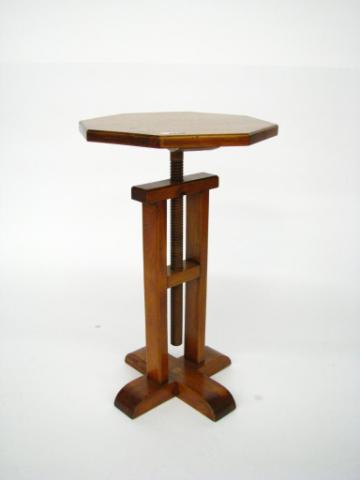 Appraisal: Walnut organ-lamp table with octagonal adjustable height top