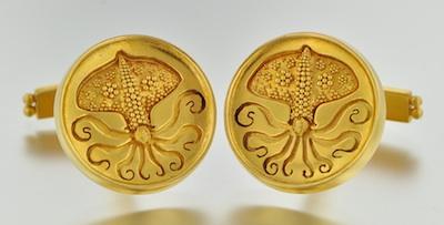 Appraisal: A Pair of Potter Mellen k Gold Cufflinks by John