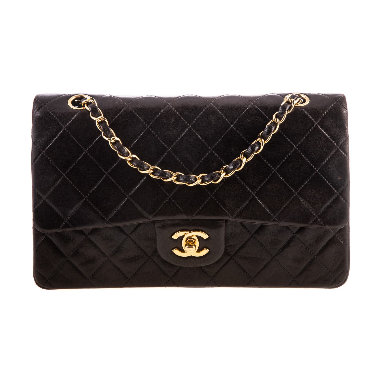 Appraisal: A CHANEL MEDIUM CLASSIC DOUBLE FLAP A black Lambskin leather