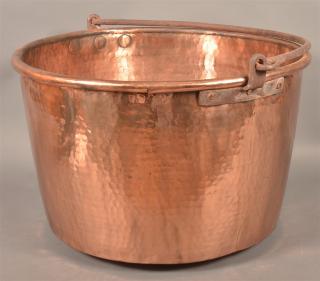 Appraisal: PA Hand Hammered Copper Apple Butter Kettle Large Pennsylvania th