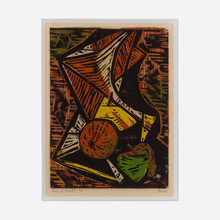 Appraisal: Josef Zenk Bag of Fruit woodcut in colors h w