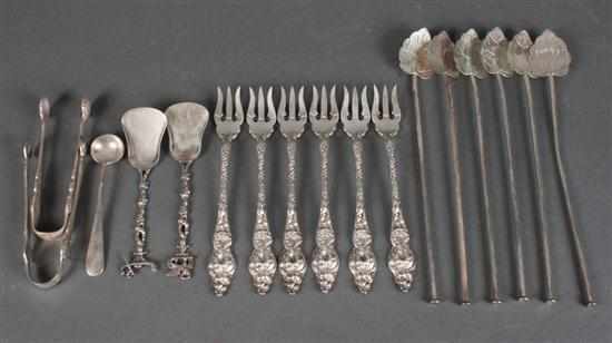 Appraisal: Assortment of American and other sterling silver flatware and small