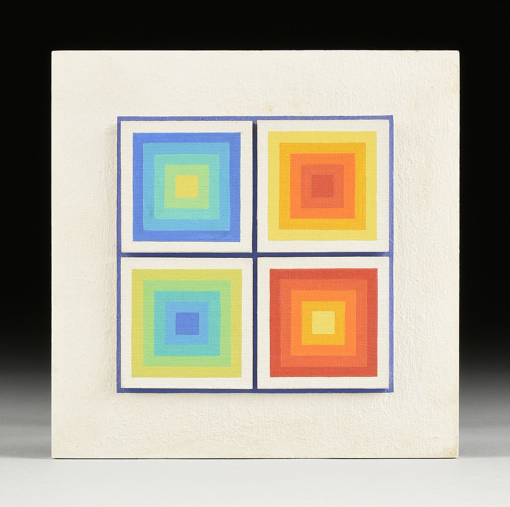 Appraisal: SIBYL EDWARDS Canadian b AN OP ART PAINTING Four Gradient