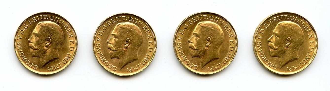 Appraisal: Australia George V Sovereigns -P KM- One coin shows a