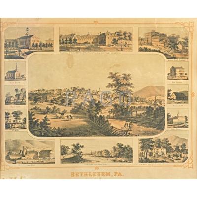 Appraisal: VIEWS OF BETHLEHEM PENNSYLVANIA Two prints th th c From