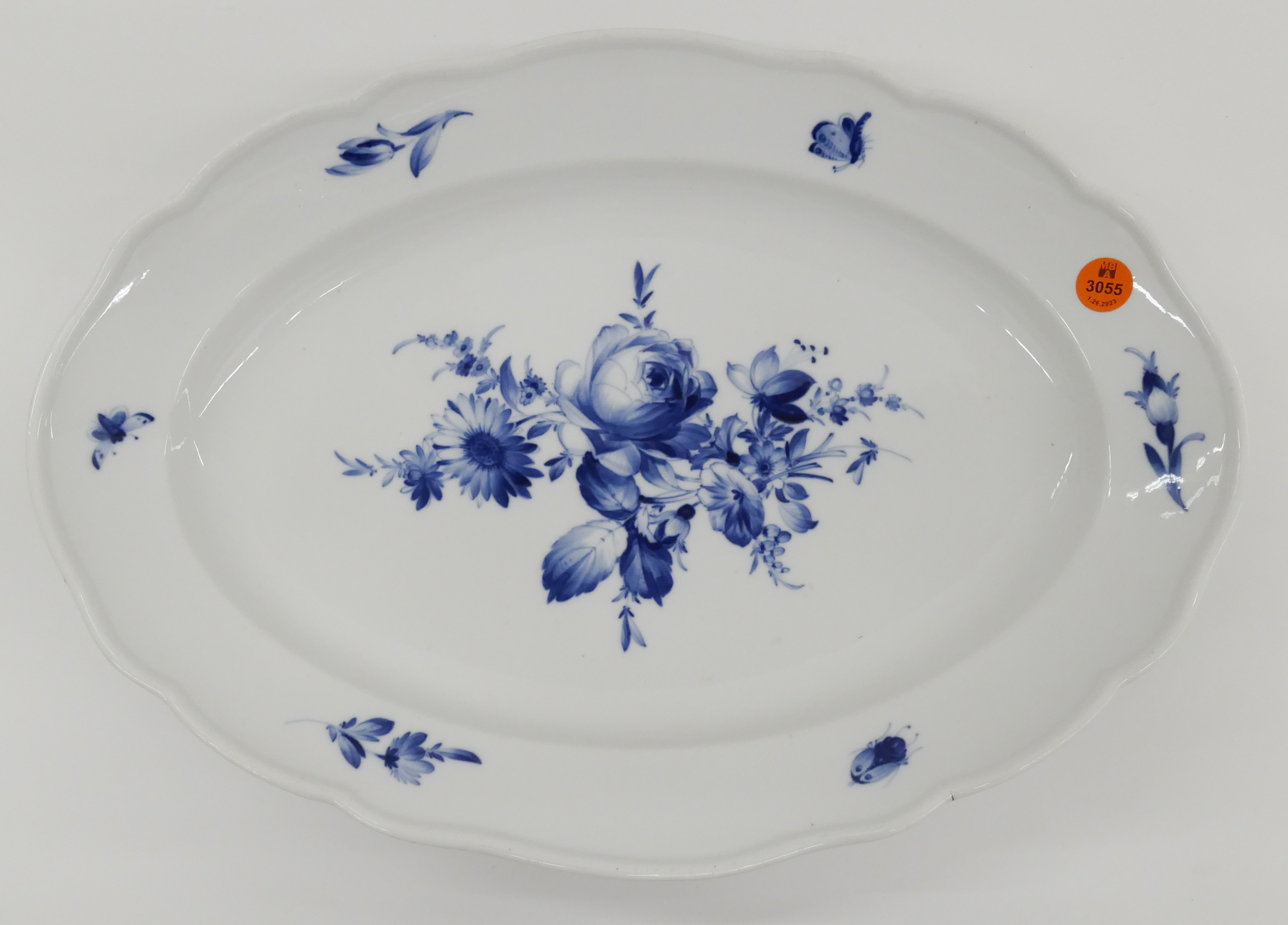 Appraisal: Meissen Blue Flowers and Insects Porcelain Oval Platter strikes over