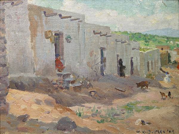 Appraisal: William Herbert Dunton American - Old street in Mexico initialled