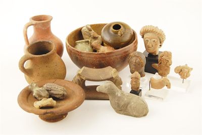 Appraisal: A small collection of pottery including busts pots animals a