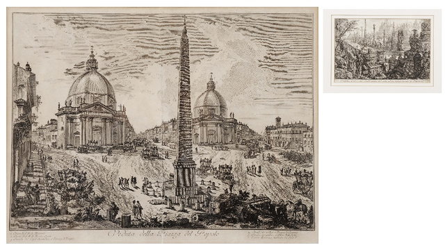 Appraisal: GIOVANNI BATTISTA PIRANESI'Veduta della Plaza del Popolo engraving x cm