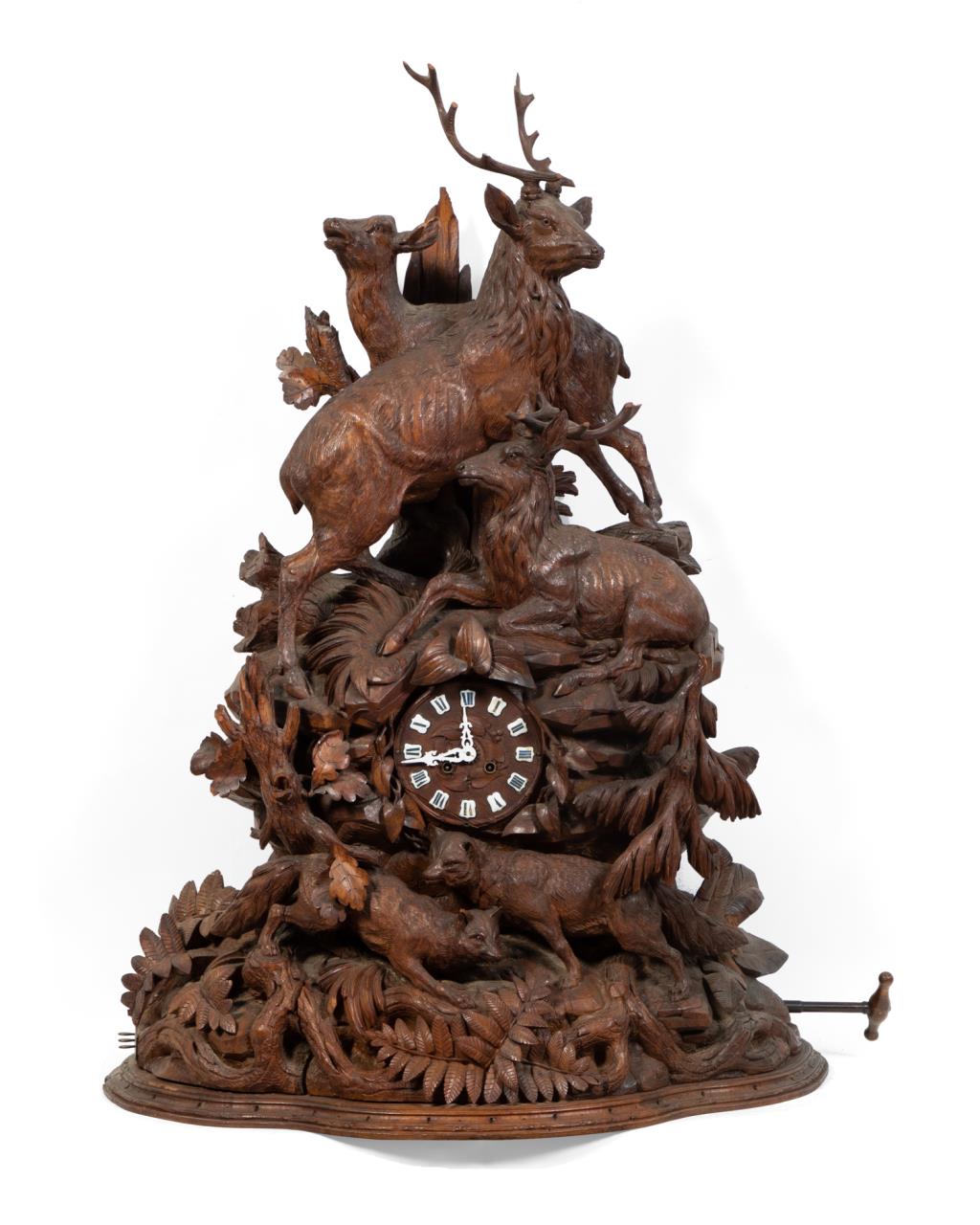 Appraisal: TH C LARGE FIGURAL BLACK FOREST CLOCK MUSIC BOX Large