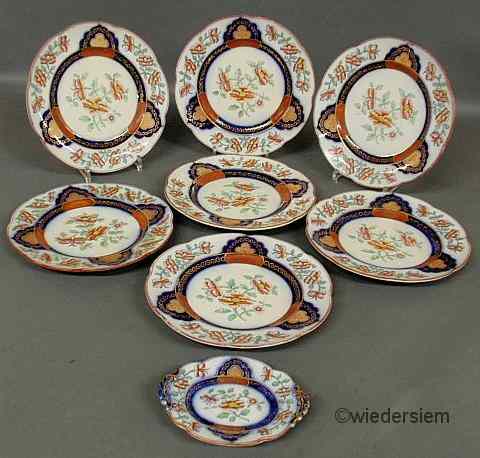 Appraisal: Set of seven Gaudy Welsh plates ''dia and an oval