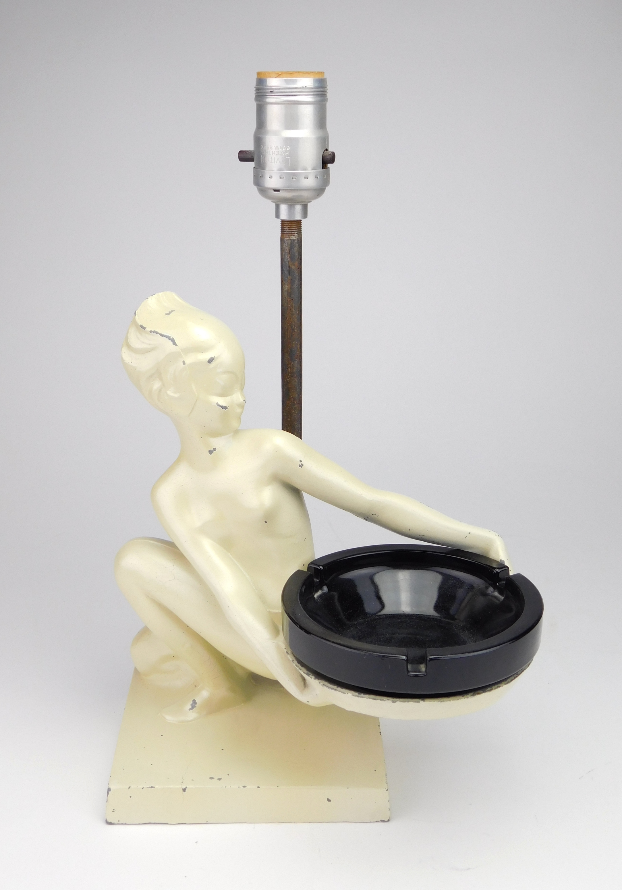 Appraisal: Frankart ashtray lamp combination T ca 's a pert nude