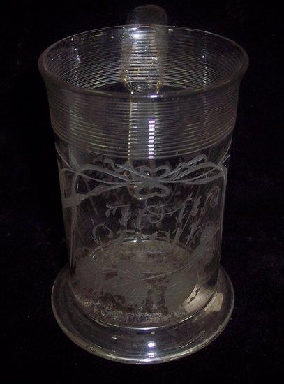 Appraisal: A Regency glass rummer with fluted and etched decoration cm