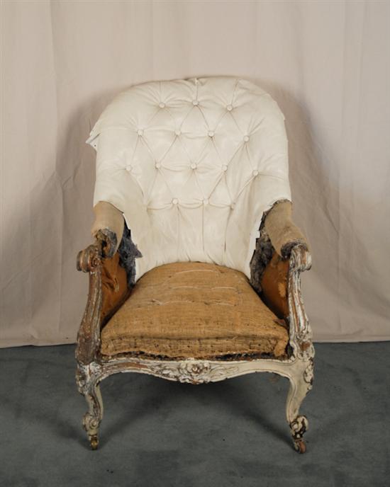 Appraisal: th C Bergere Frame cabriole legs curvilinear arms serpentine front