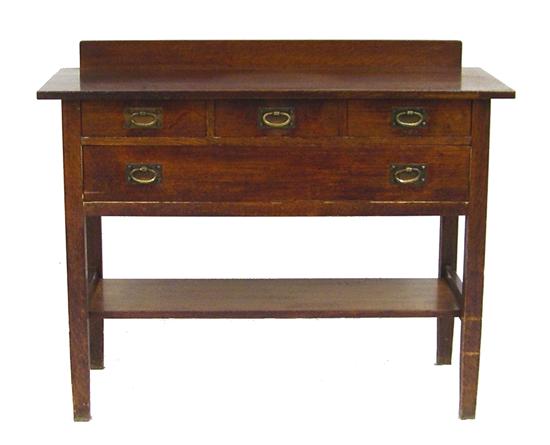 Appraisal: Gustav Stickley oak server - three drawers over one long