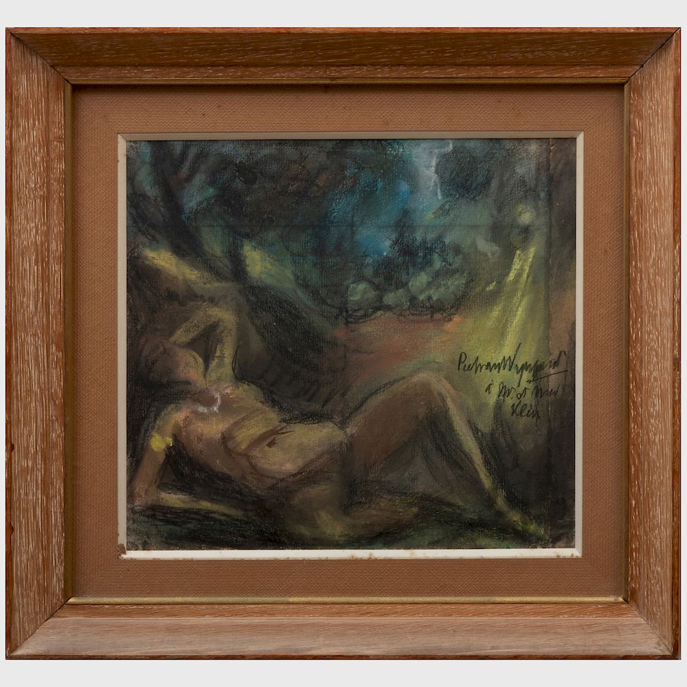 Appraisal: th Century School Reclining Figure Pastel on paper mounted on