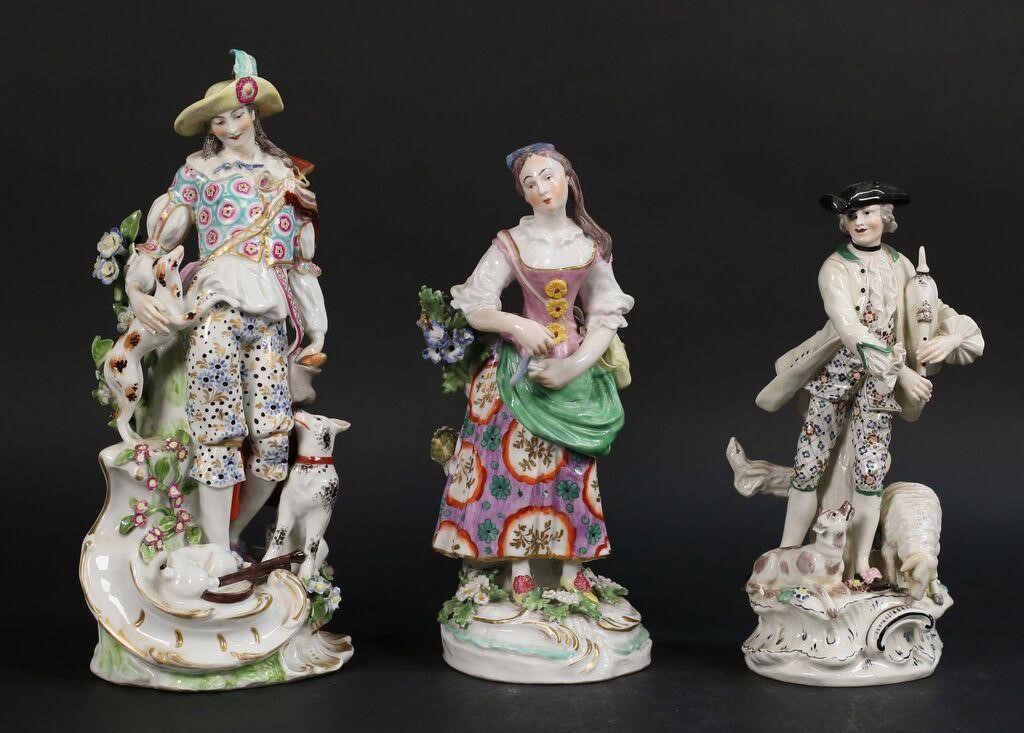 Appraisal: PORCELAIN FIGURES BOW CHELSEA SAMSONBow shepherd with bagpipes with gold