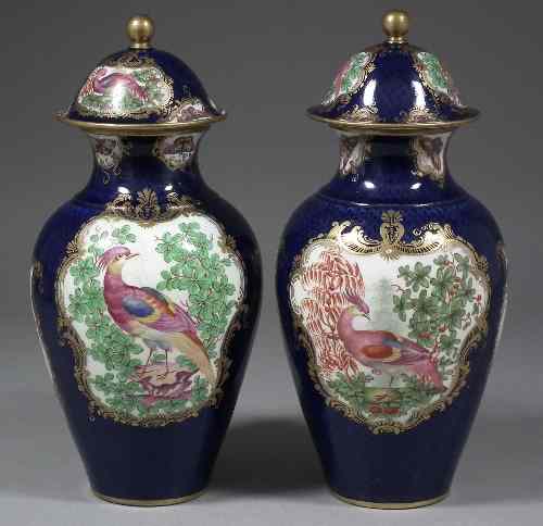 Appraisal: A pair of th Century European porcelain baluster shaped vases