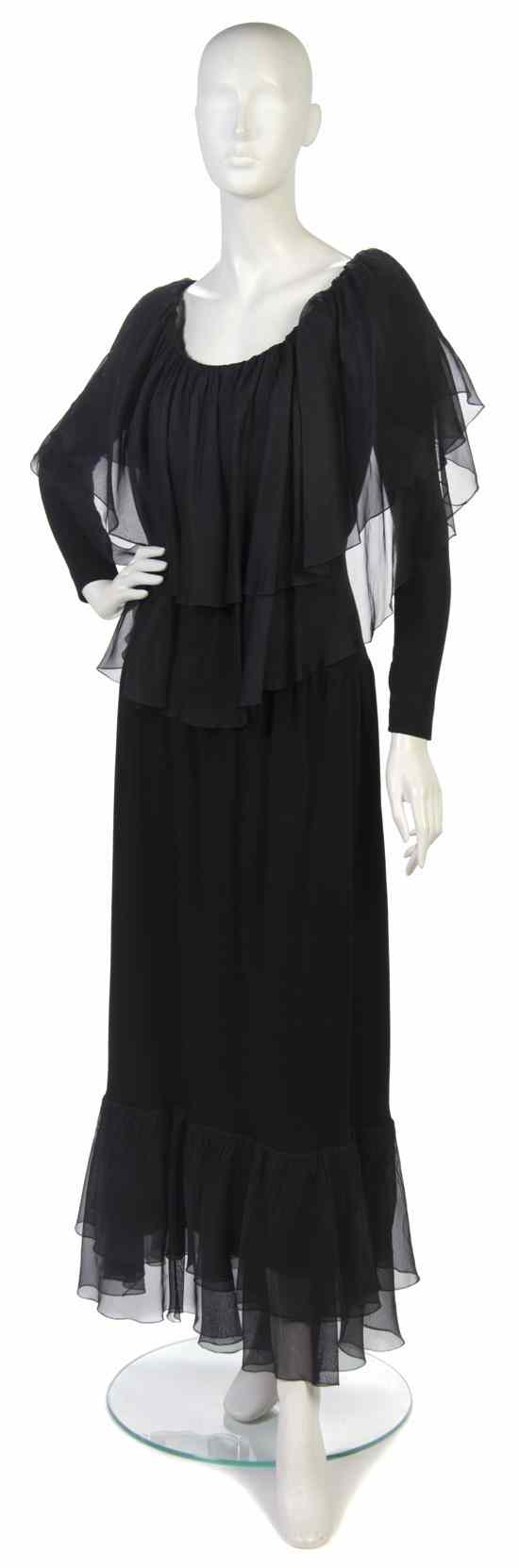 Appraisal: A Givenchy Couture Black Silk and Jersey Evening Gown with