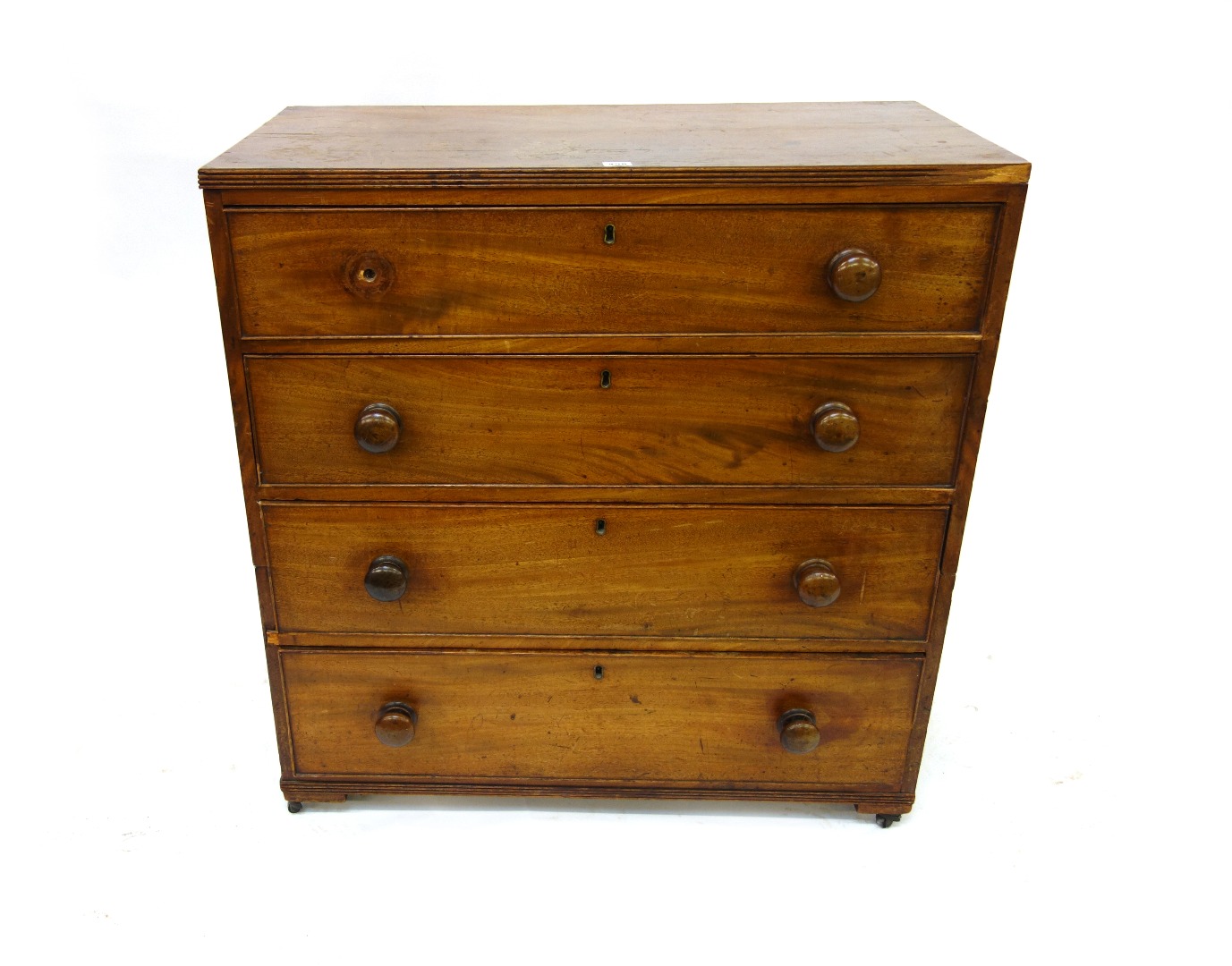 Appraisal: A George III mahogany chest in two parts fitted with