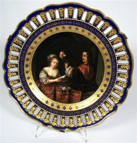 Appraisal: MEISSEN PLATE 'DIE LANGERIN VON CASPAR NETSCHER' TH CENTURY with