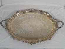 Appraisal: A large and impressive late Victorian silver two handled tray