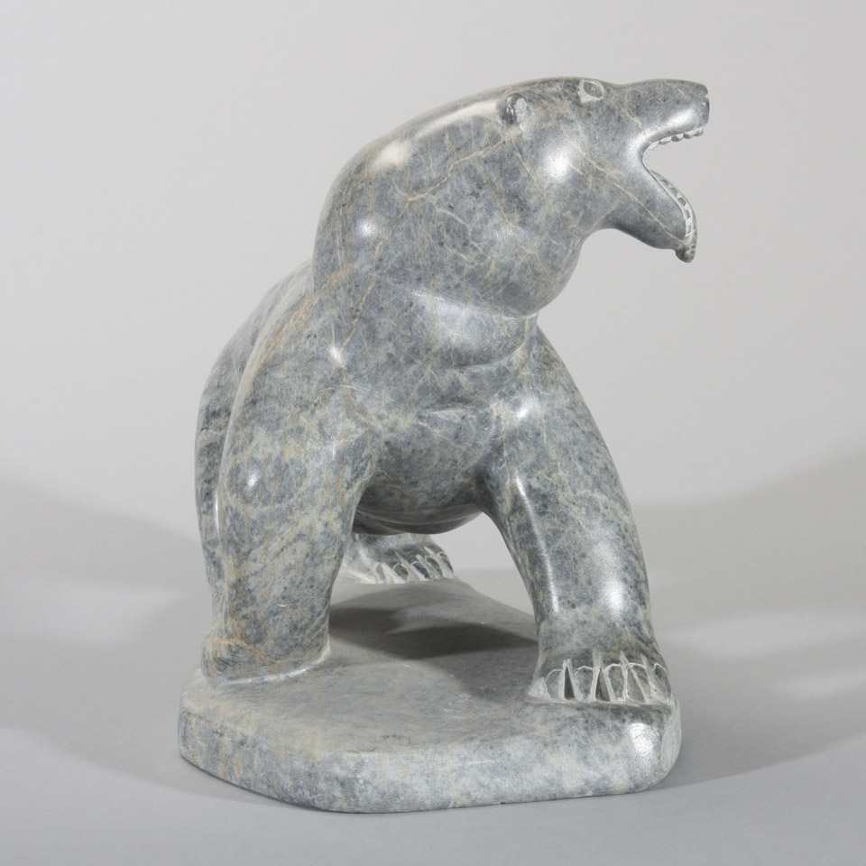 Appraisal: David Koom Povungnituk WALKING BEAR stone Signed in Roman on