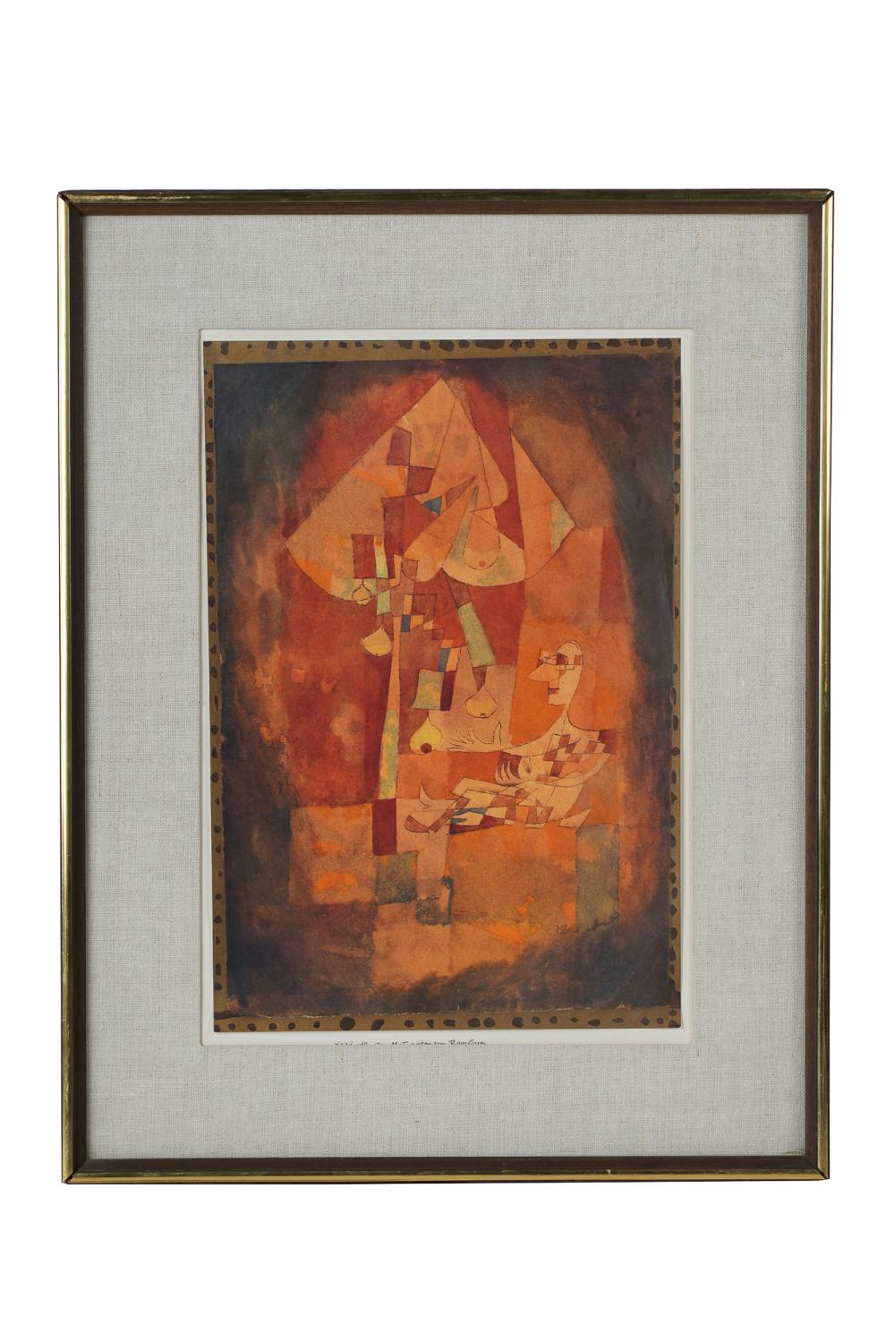 Appraisal: AFTER PAUL KLEE ABSTRACT GROUP SCENEoffset lithograph the image x