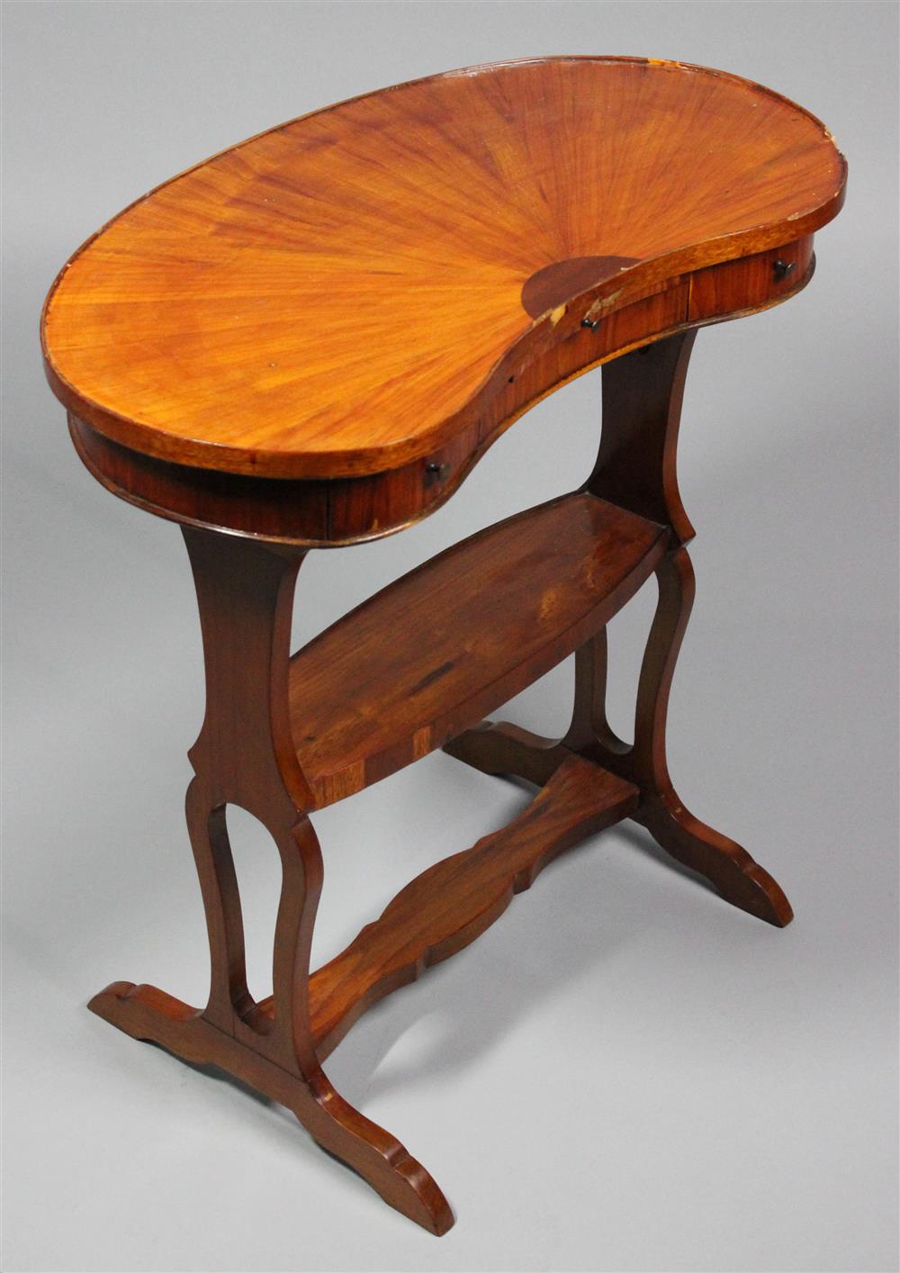 Appraisal: FRENCH DIRECTOIRE PEARWOOD KIDNEY SHAPED TABLE having kidney shaped top