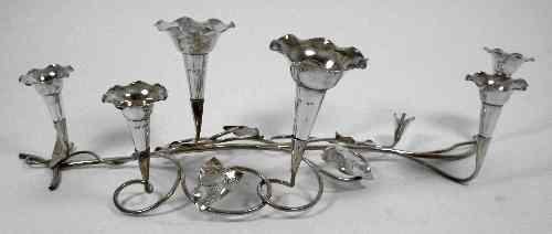 Appraisal: An Edward VII silver seven branch table centre epergne of