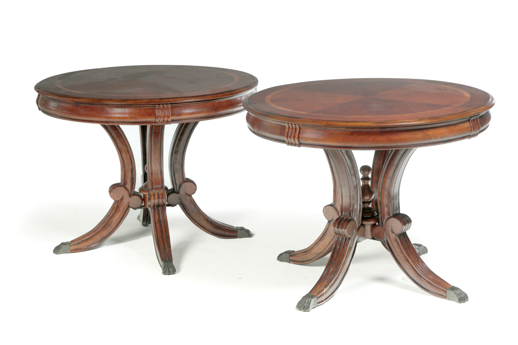 Appraisal: PAIR OF CONTEMPORARY FEDERAL-STYLE CENTER TABLES American th quarter- th