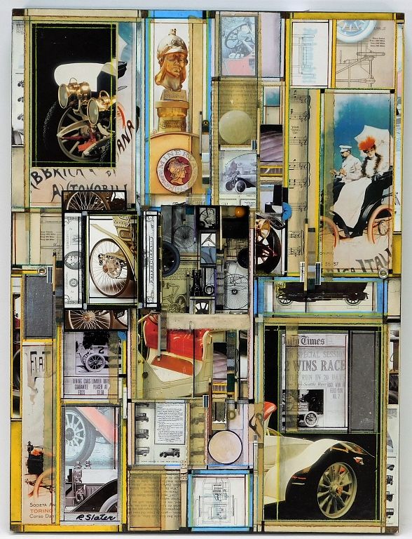 Appraisal: Roderick Slater Door Collage Mixed Media Painting United States -