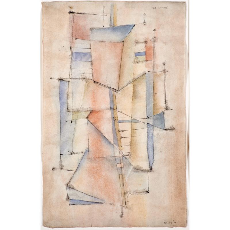 Appraisal: DOROTHY DEHNER American - Geometric abstract ink and watercolor on