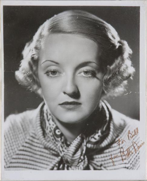 Appraisal: Bette Davis - Signed Photograph For Bill from Bette Davis