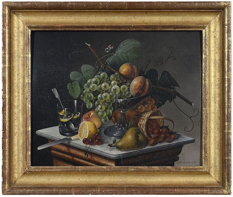 Appraisal: John Edward Hollen German New York - Tabletop Still Life