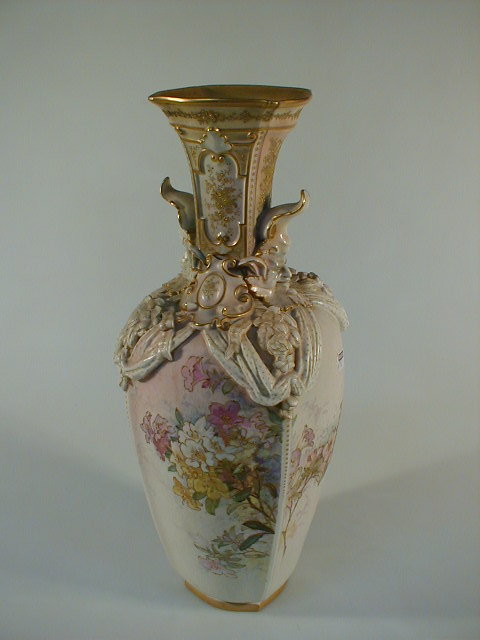 Appraisal: A Doulton Burslem panelled baluster vase of floral and gilt