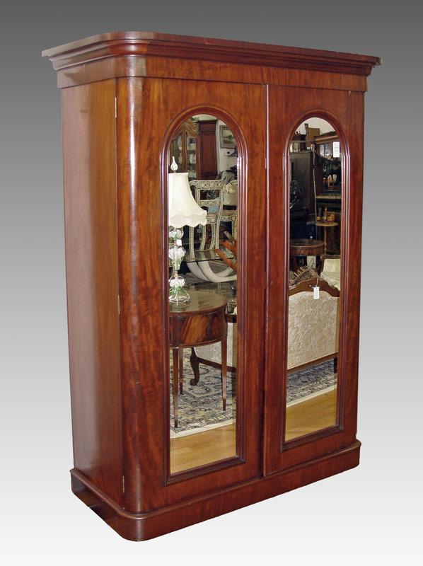 Appraisal: LATE TH C EMPIRE ARMOIRE WITH MIRROR FRONT DOORS Double