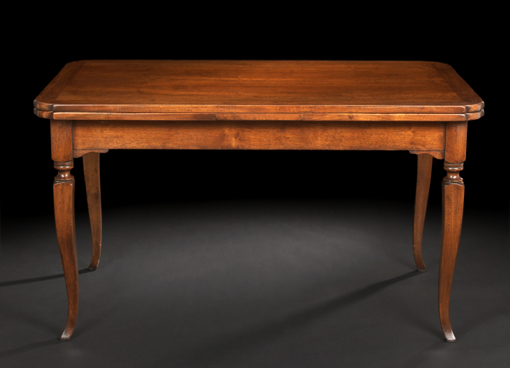 Appraisal: Provincial Mahogany Draw-End Table the banded rounded rectangular top fitted