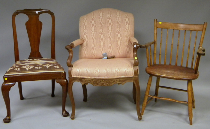 Appraisal: Windsor Rod-back Armchair a British Colonial Queen Anne Style Teak