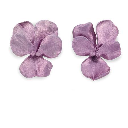 Appraisal: Pair of Purple Titanium Pansy Earclips JAR Estimate -