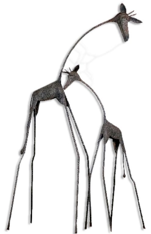 Appraisal: Pair Fred Garbotz Large Metal Giraffe Sculpture Pair Fred Garbotz