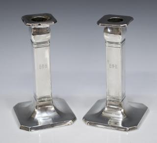 Appraisal: TIFFANY COMPANY STERLING SILVER CANDLESTICKS pair Tiffany Company sterling silver