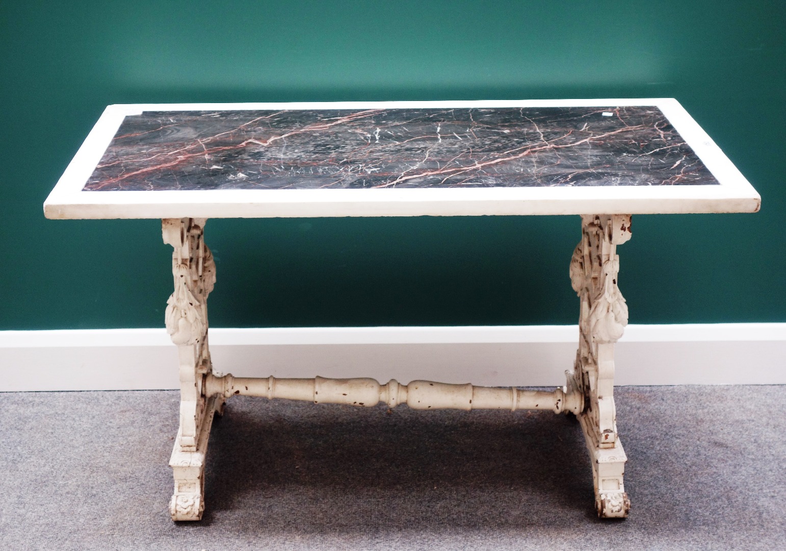 Appraisal: An early th century centre table the rectangular marble top