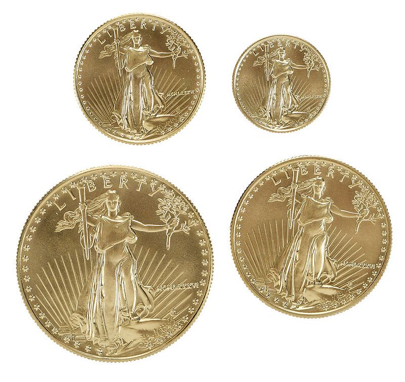 Appraisal: Set of Four Gold American Eagle Coins each dated Roman