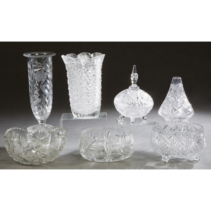 Appraisal: Seven Pieces of Cut Glass th c consisting of a