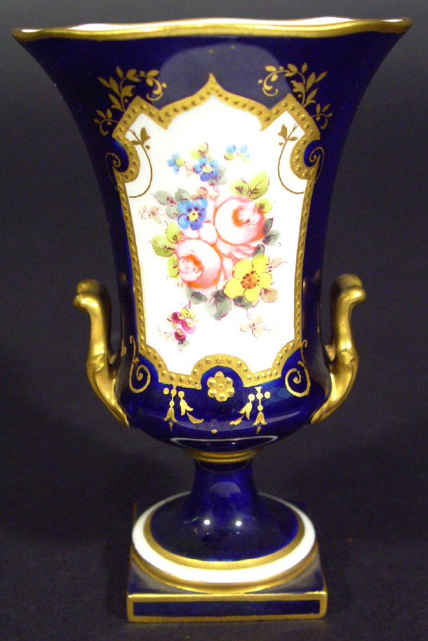 Appraisal: Royal Crown Derby campana urn shaped china vase hand painted