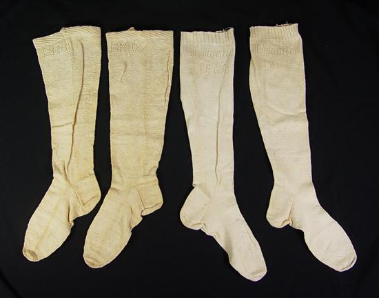 Appraisal: Two Pairs of Civil War Era Socks One pair has