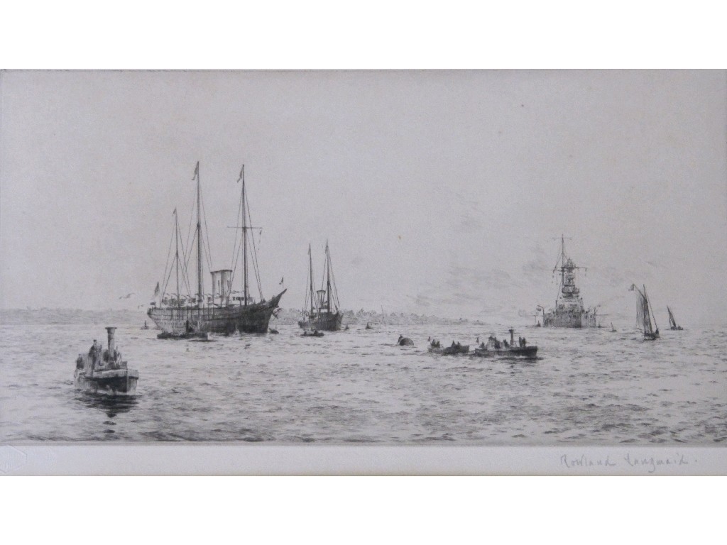 Appraisal: ROWLAND LANGMAID - Drypoint 'Off Cowes' signed in pencil x